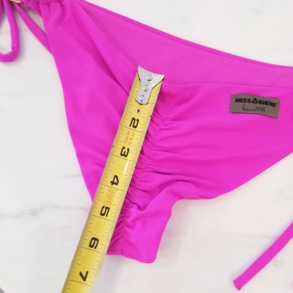 Victoria's Secret Luxe Multi ring Strappy Brazilian Bikini Bottom Hot Pink NWT - Picture 11 of 15